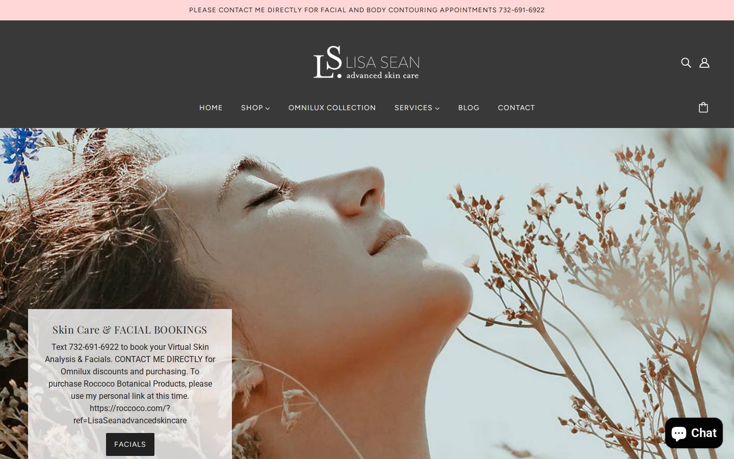 lisasean.com homepage screenshot