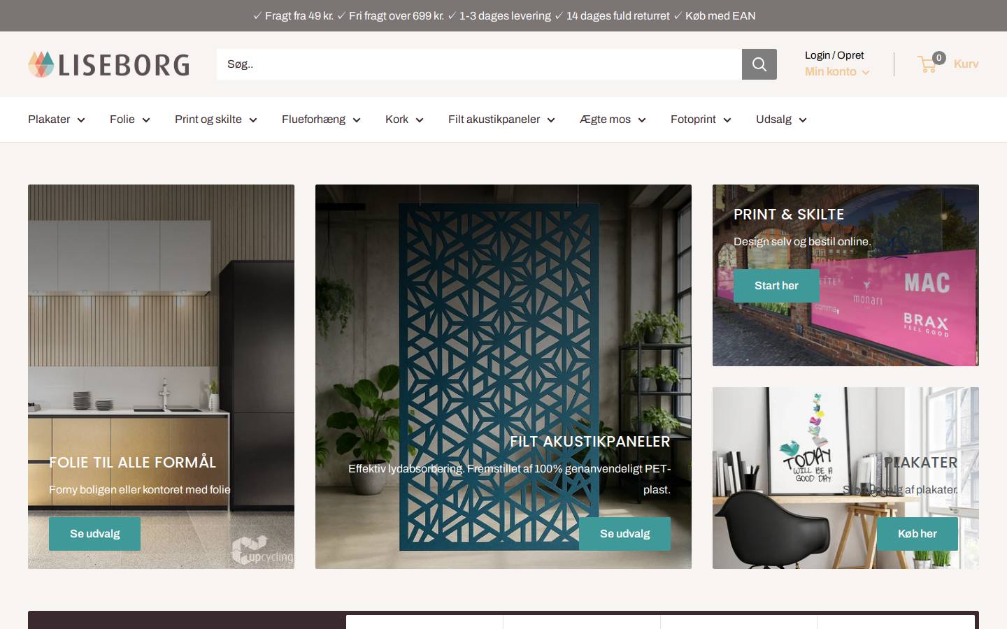 Liseborg homepage screenshot