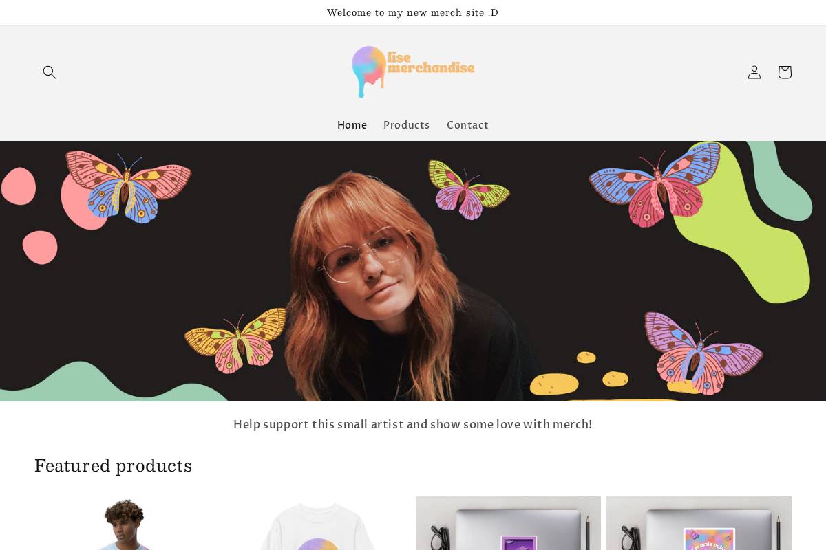 lisemerch.com homepage screenshot