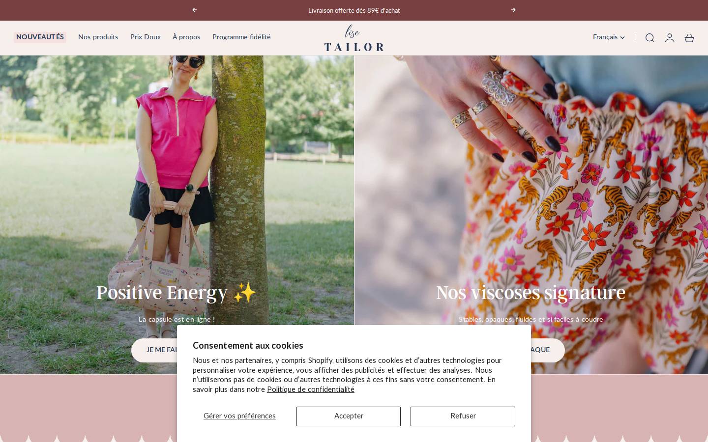 lisetailor.com homepage screenshot