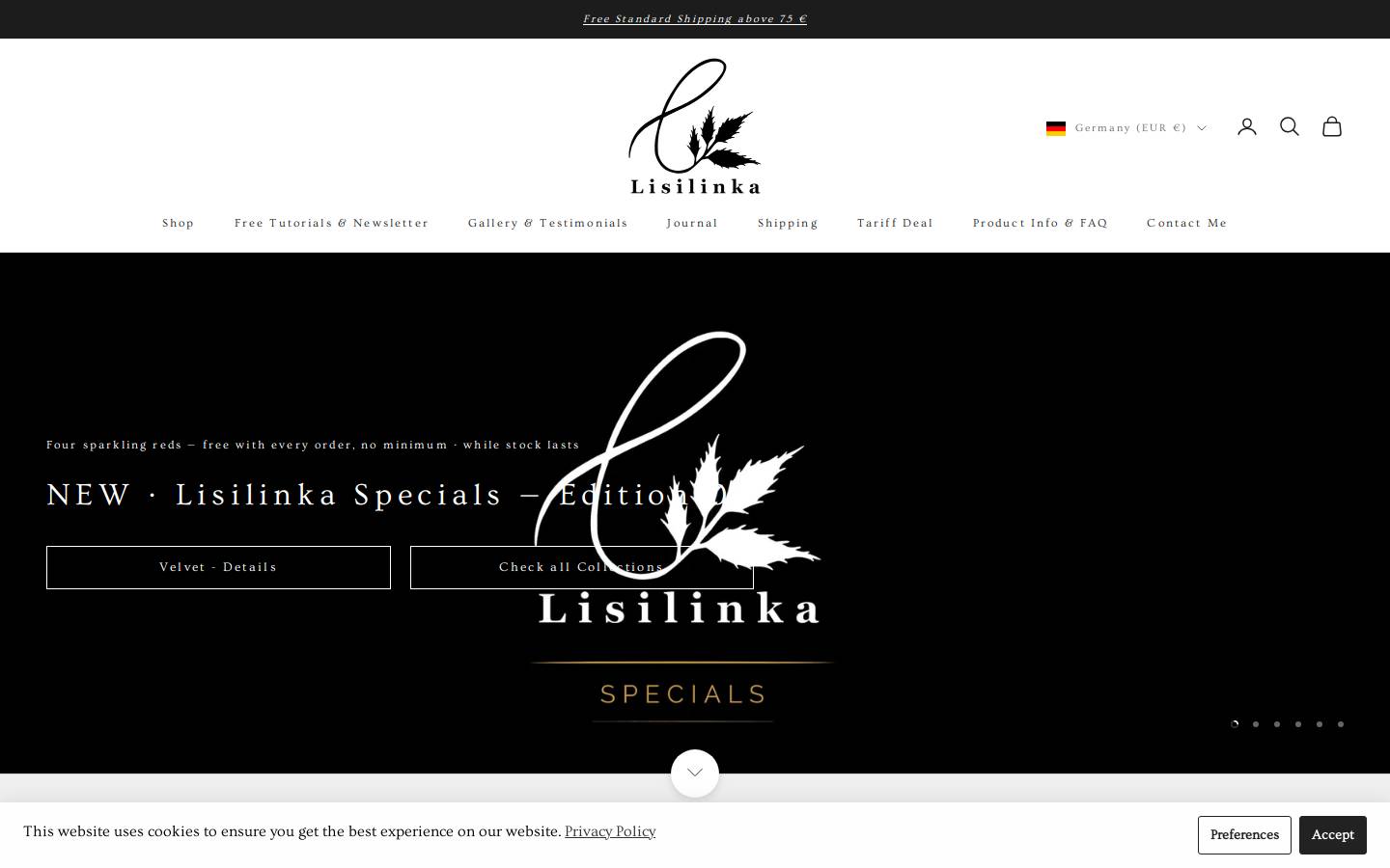 Lisilinka homepage screenshot