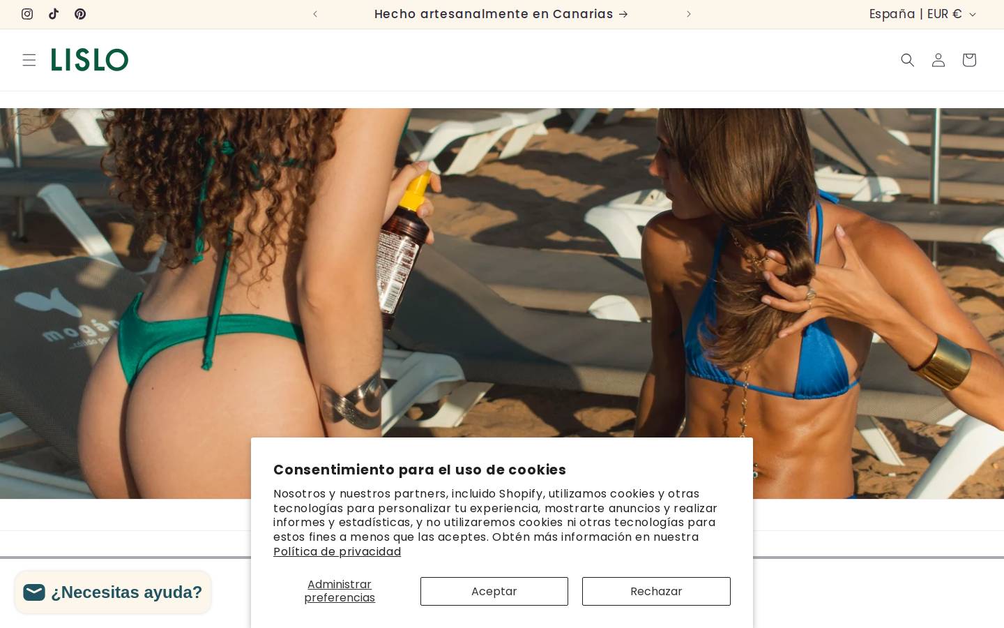 lisloswimwear.com homepage screenshot