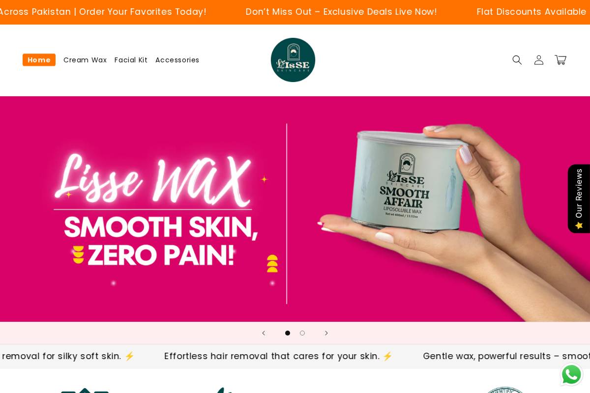 lisseskincare.pk homepage screenshot