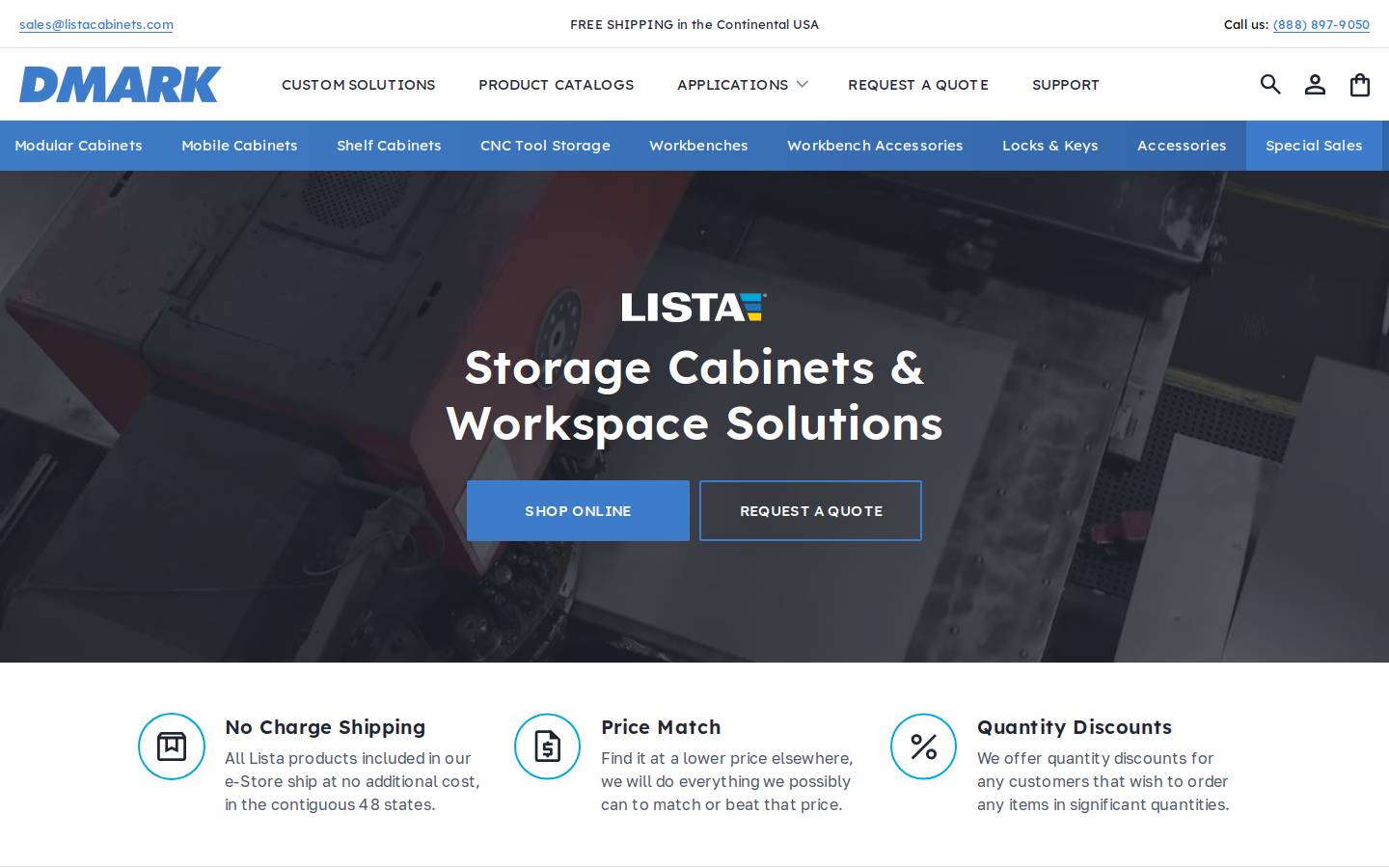 listacabinets.com homepage screenshot
