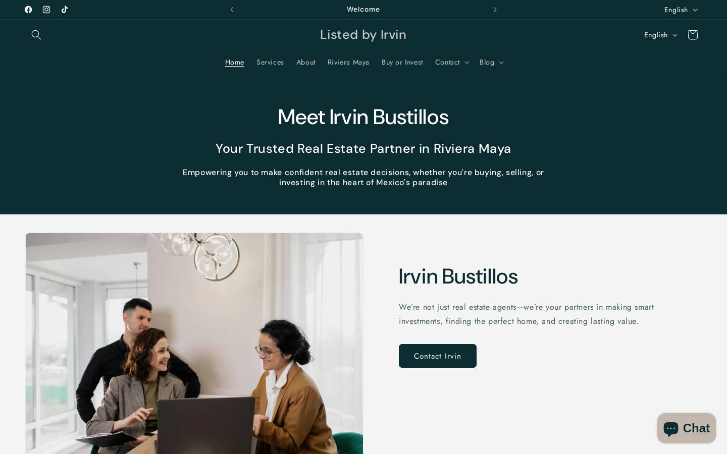 listedbyirvin.com homepage screenshot