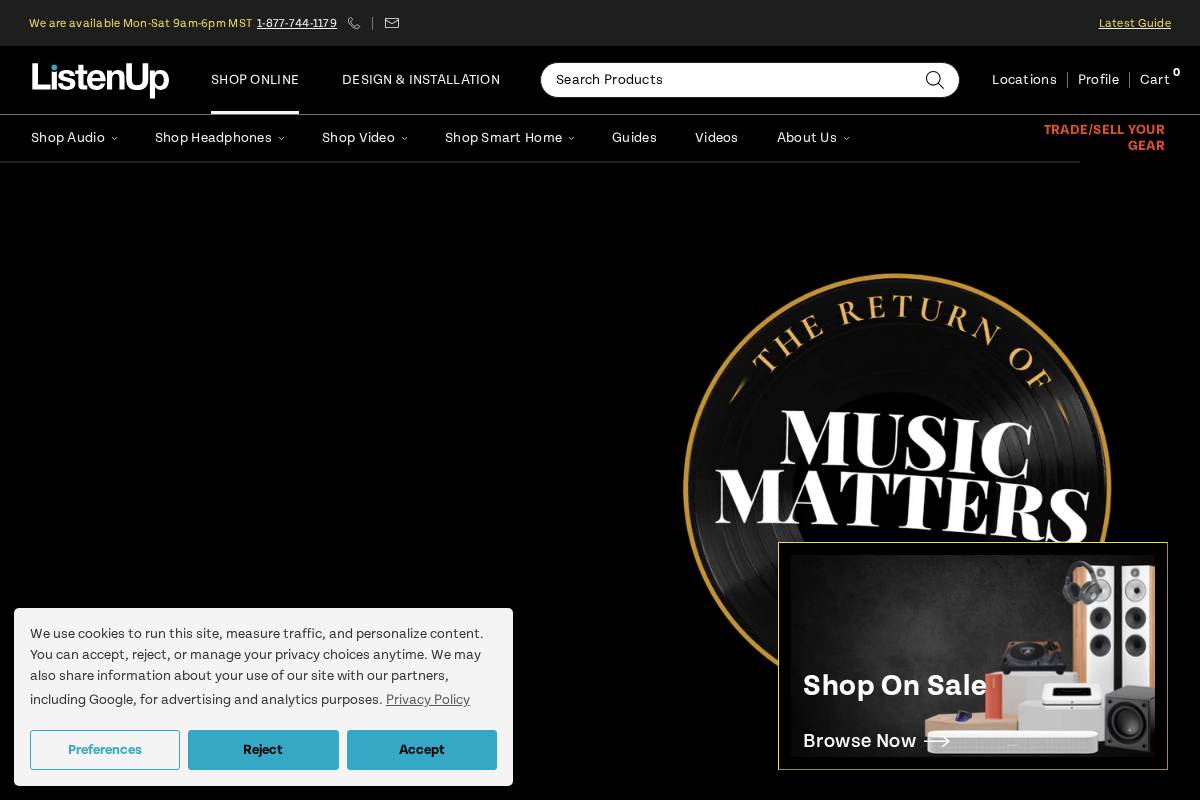 ListenUp homepage screenshot