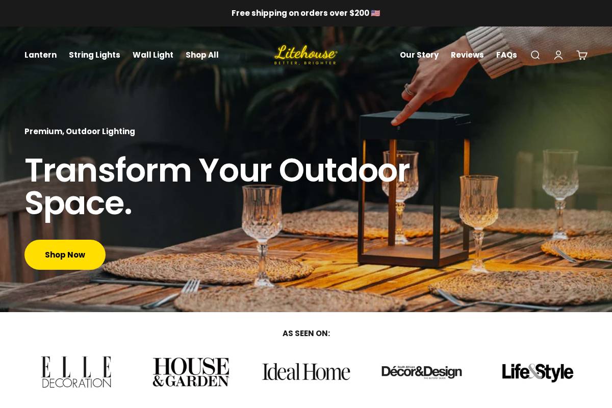 Litehouselighting homepage screenshot