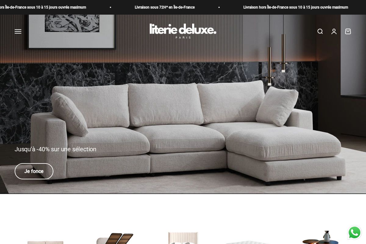 LITERIE DELUXE homepage screenshot