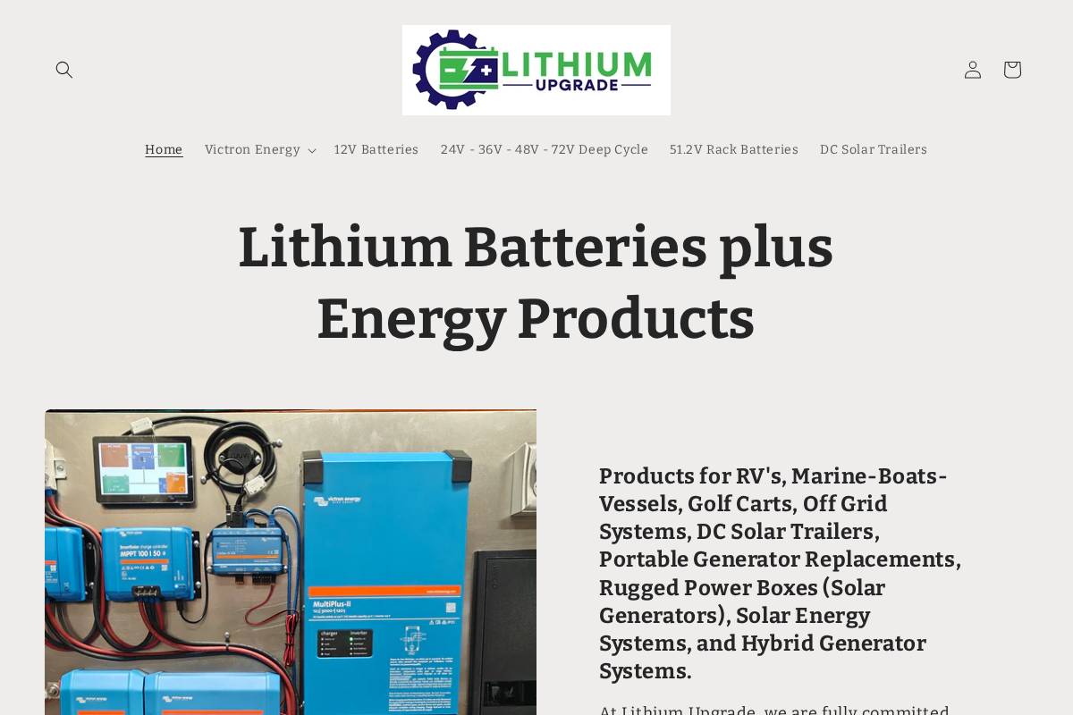 lithiumupgrade.com homepage screenshot