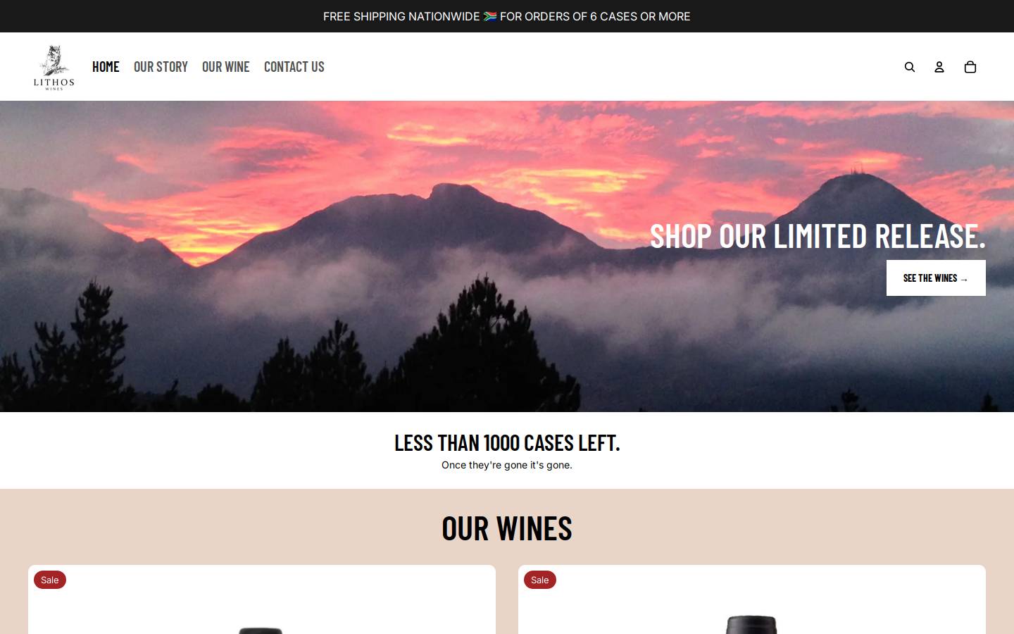 lithos.co.za homepage screenshot