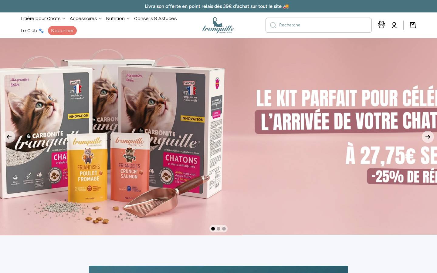 litiere-tranquille.com homepage screenshot
