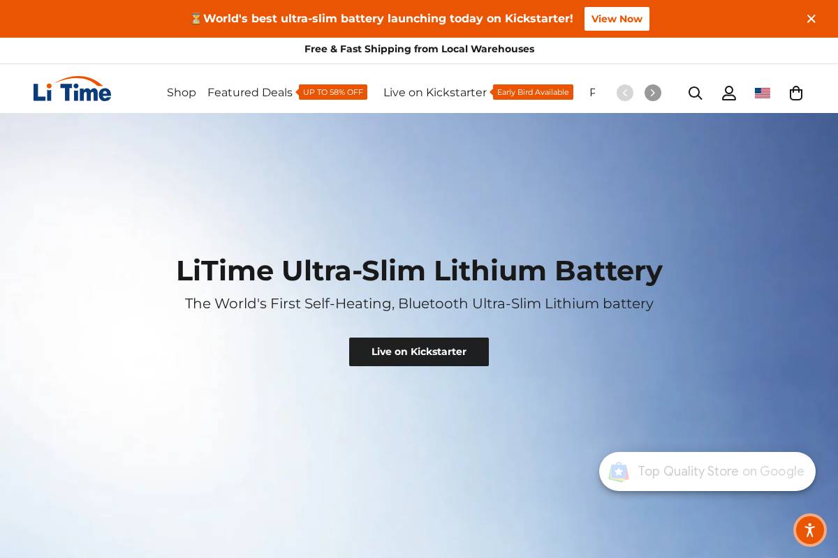 LiTime homepage screenshot