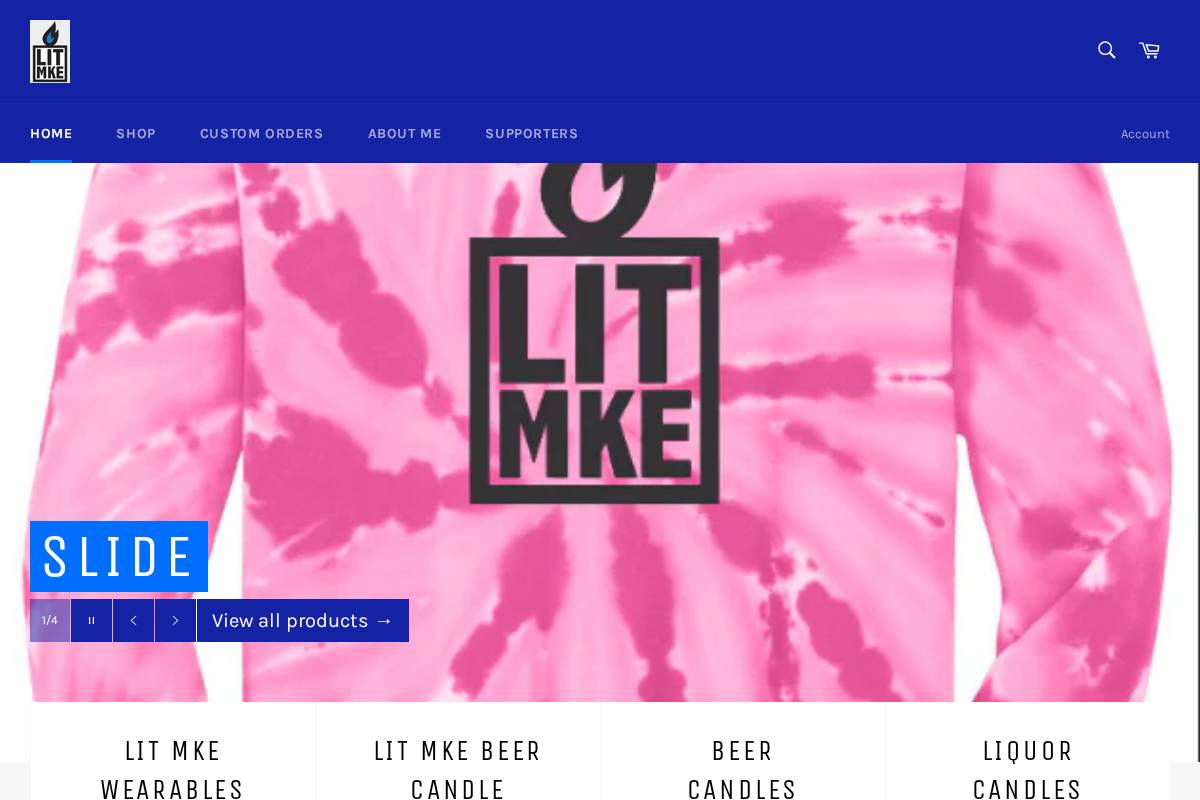 litmkecandles.com homepage screenshot