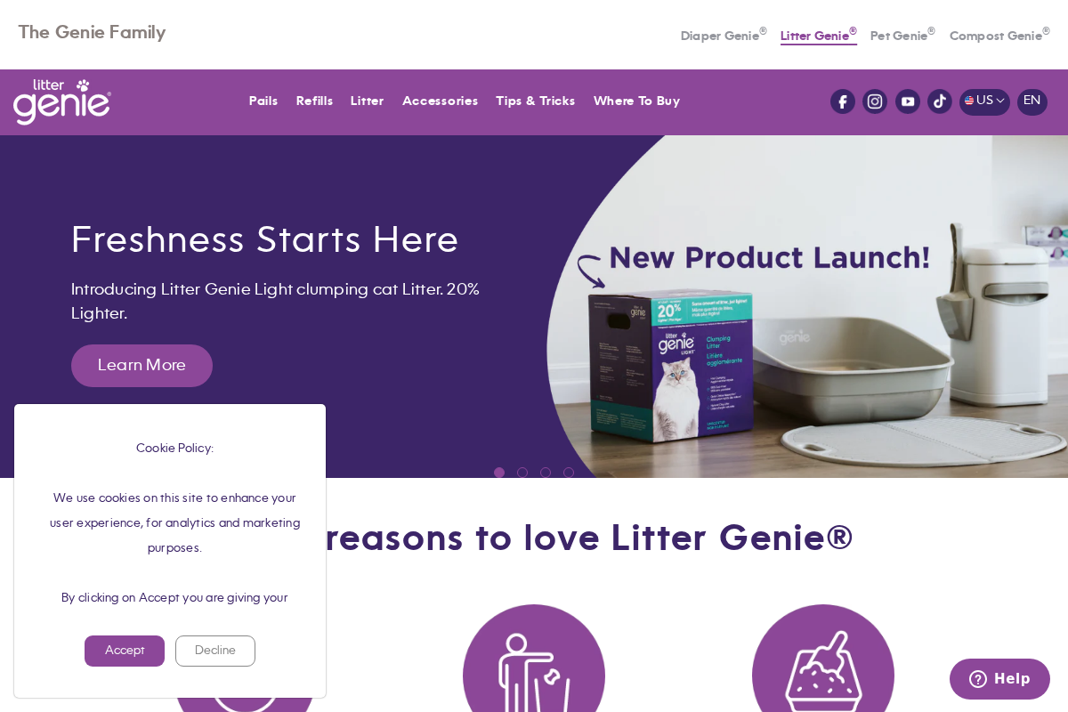 Litter Genie homepage screenshot