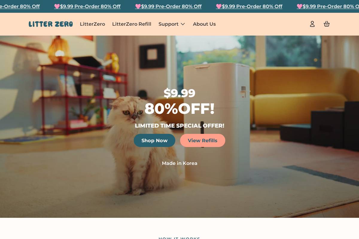 litterzero.com homepage screenshot