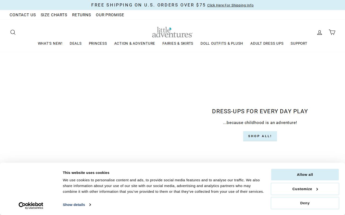 Little Adventures homepage screenshot