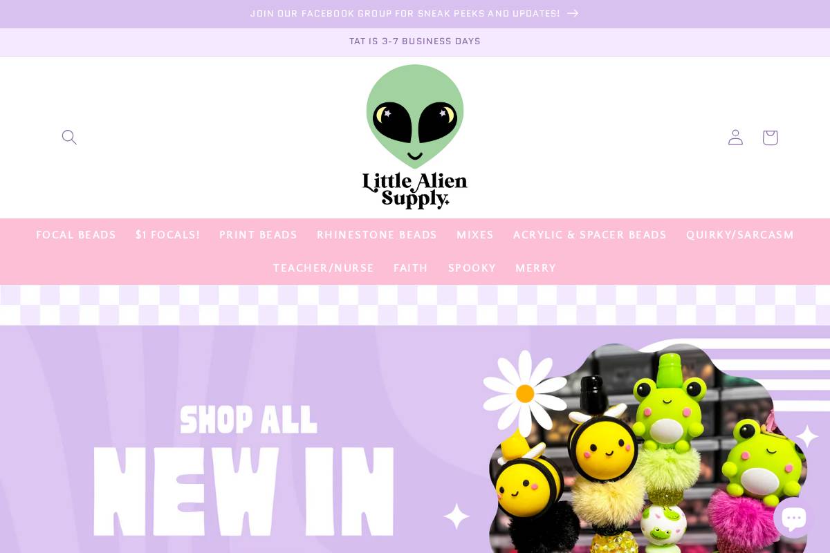 Little Alien Supply homepage screenshot