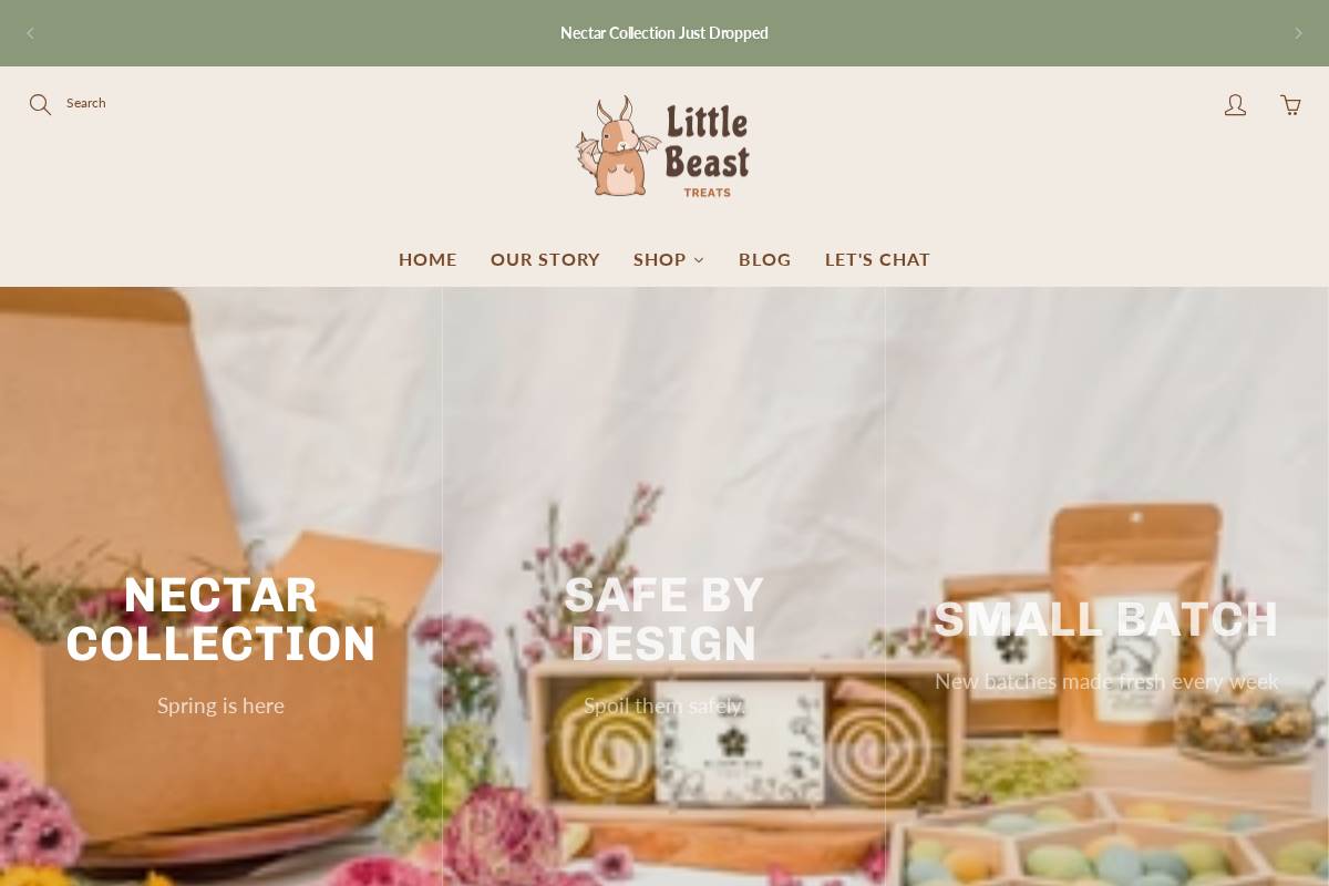 littlebeasttreats.com homepage screenshot