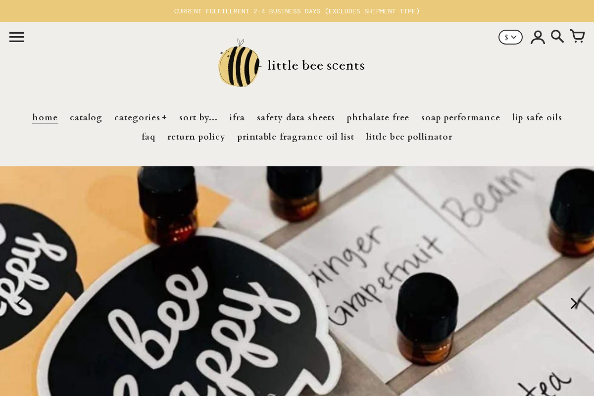 Little Bee Scents™ homepage screenshot