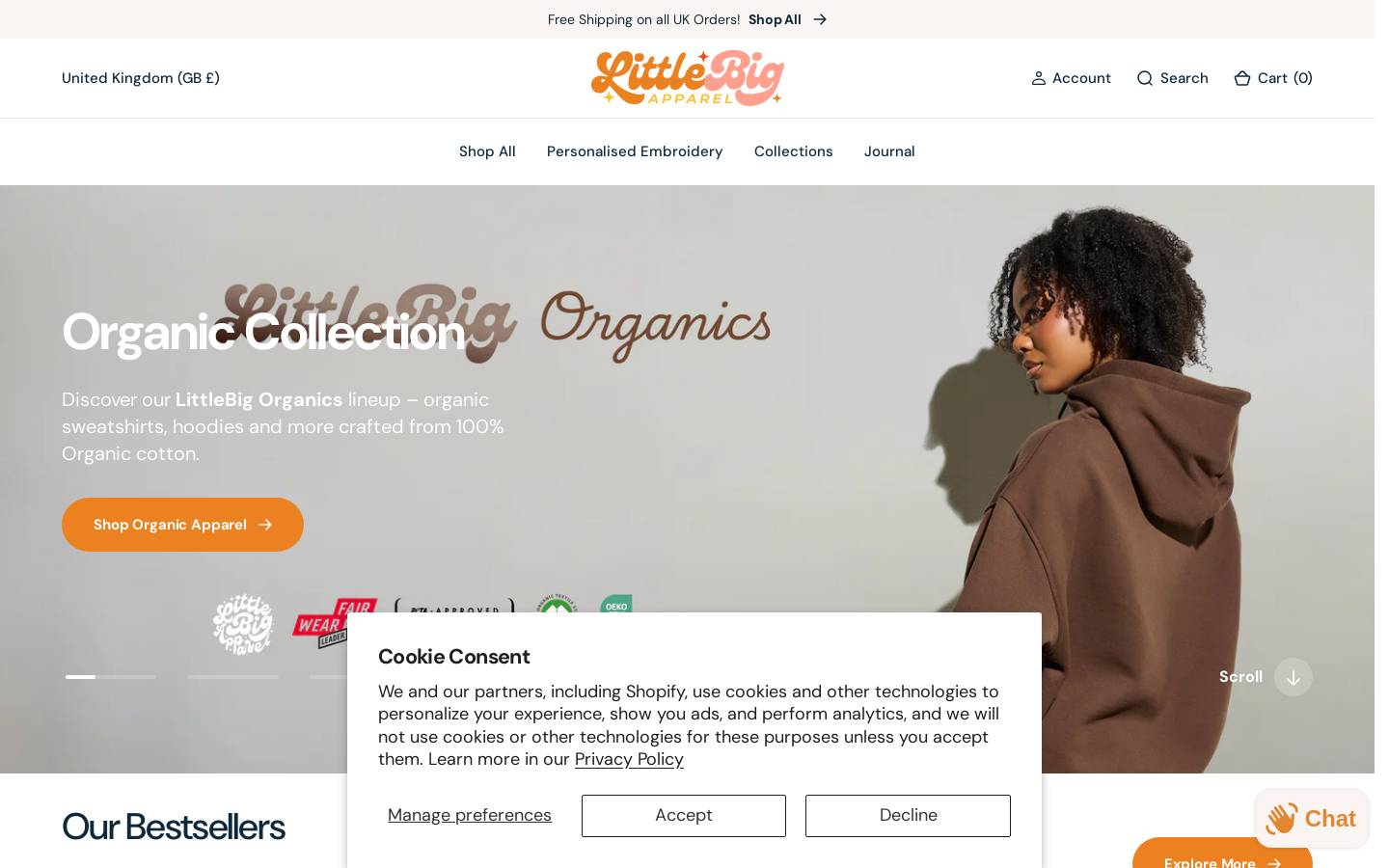 LittleBig Apparel homepage screenshot