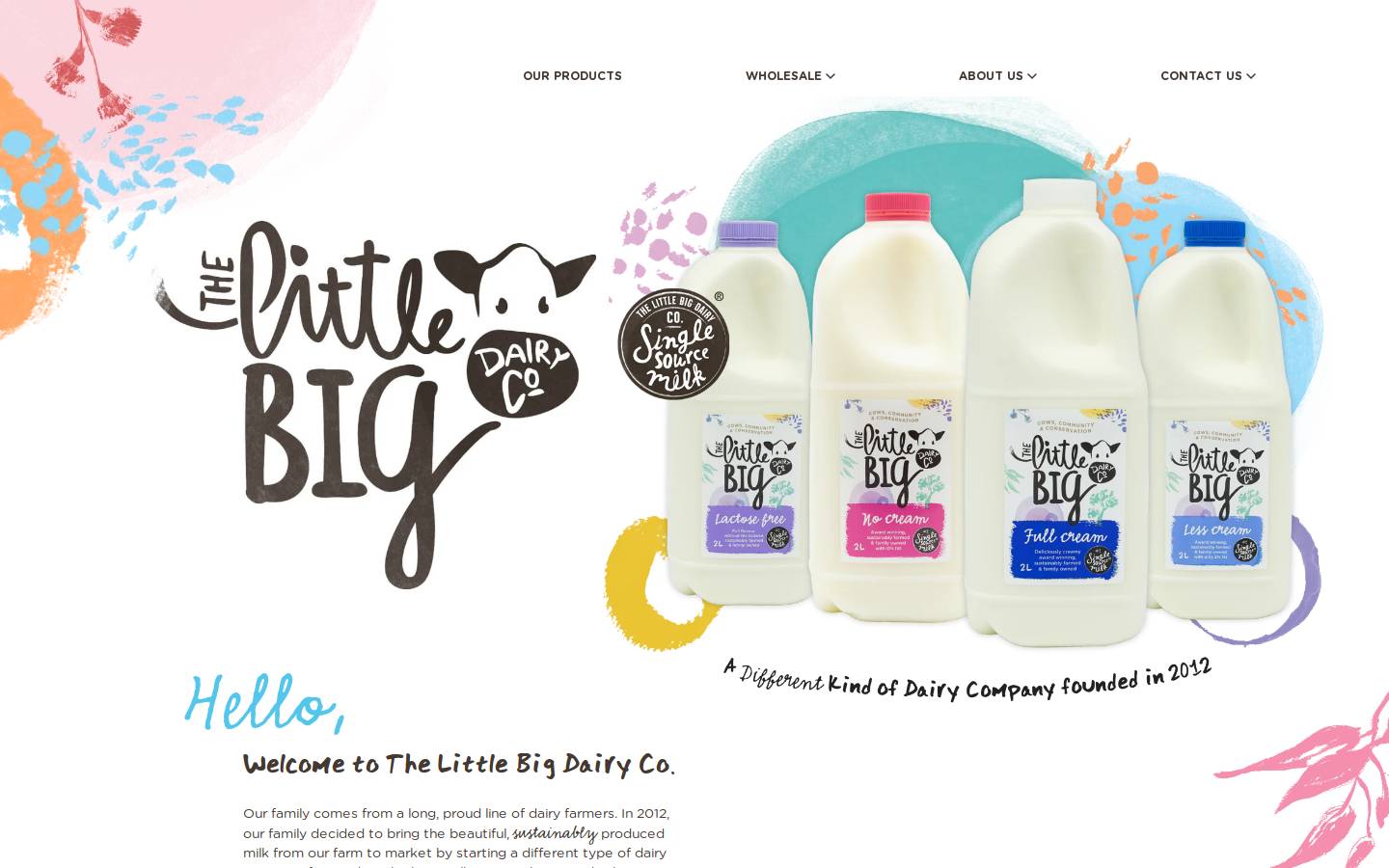littlebigdairy.co homepage screenshot