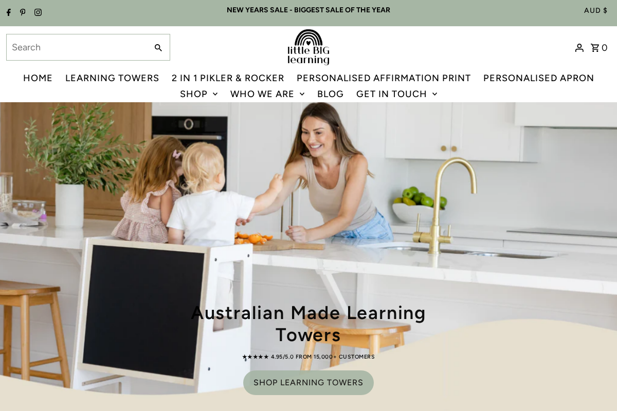 littlebiglearning.com.au homepage screenshot