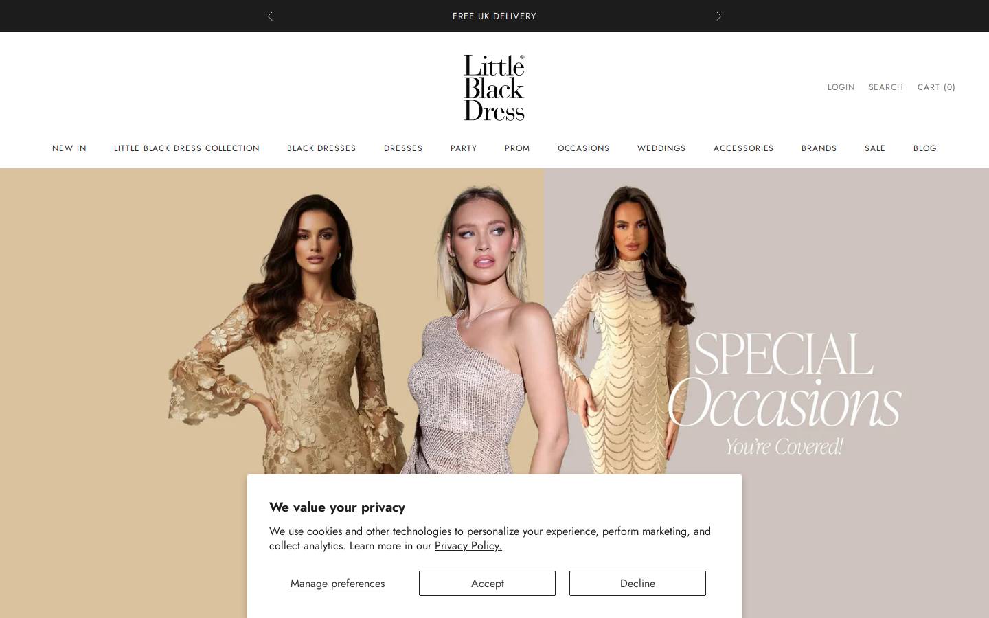 Littleblackdress.co.uk homepage screenshot