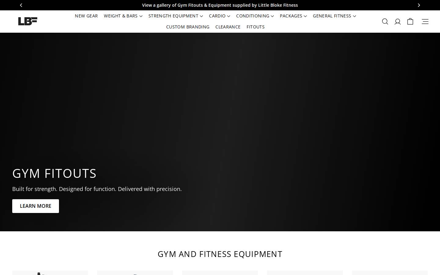 little bloke fitness homepage screenshot
