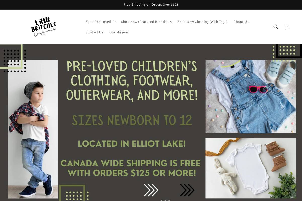 littlebritchesconsignment.ca homepage screenshot