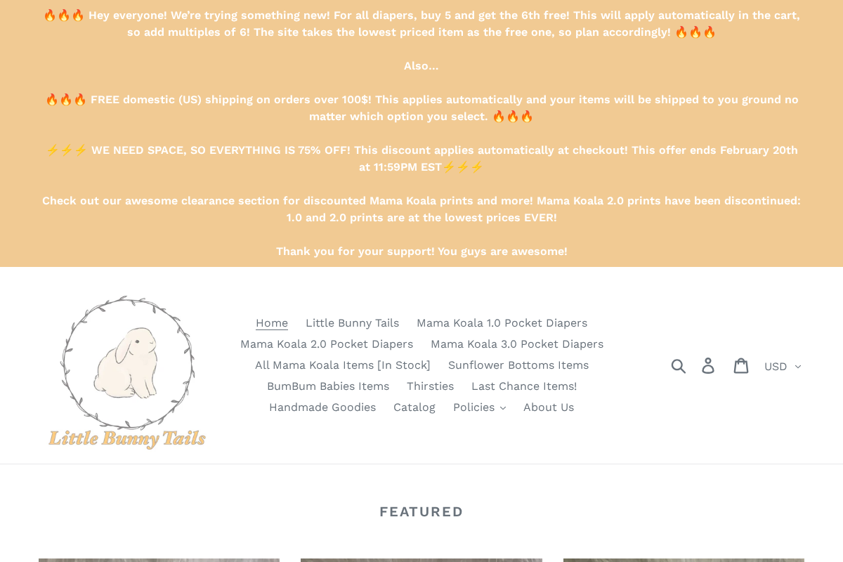 Little Bunny Tails homepage screenshot
