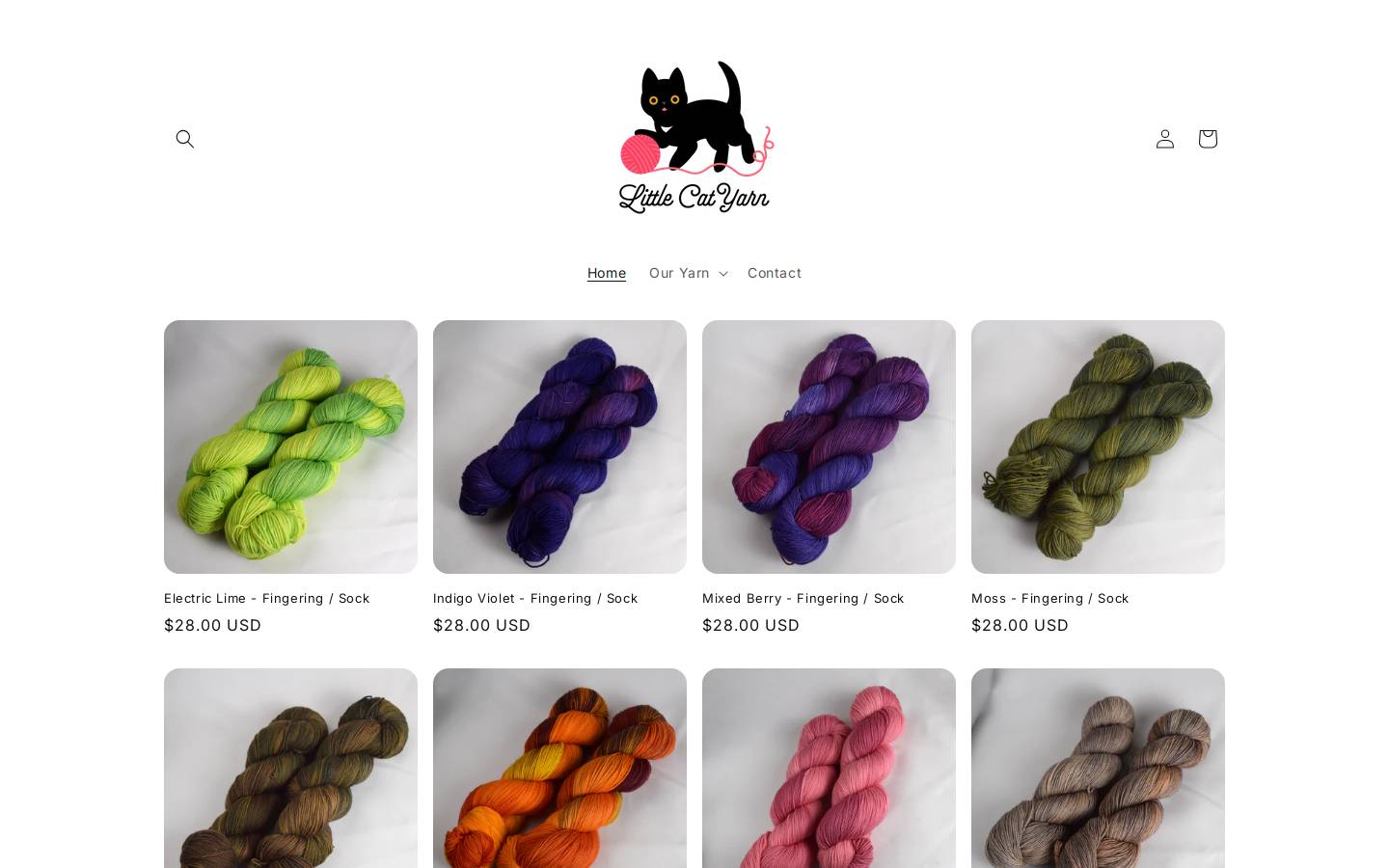 littlecatyarn.com homepage screenshot