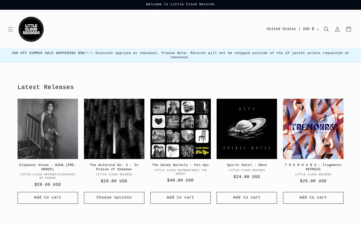 littlecloudrec.com homepage screenshot