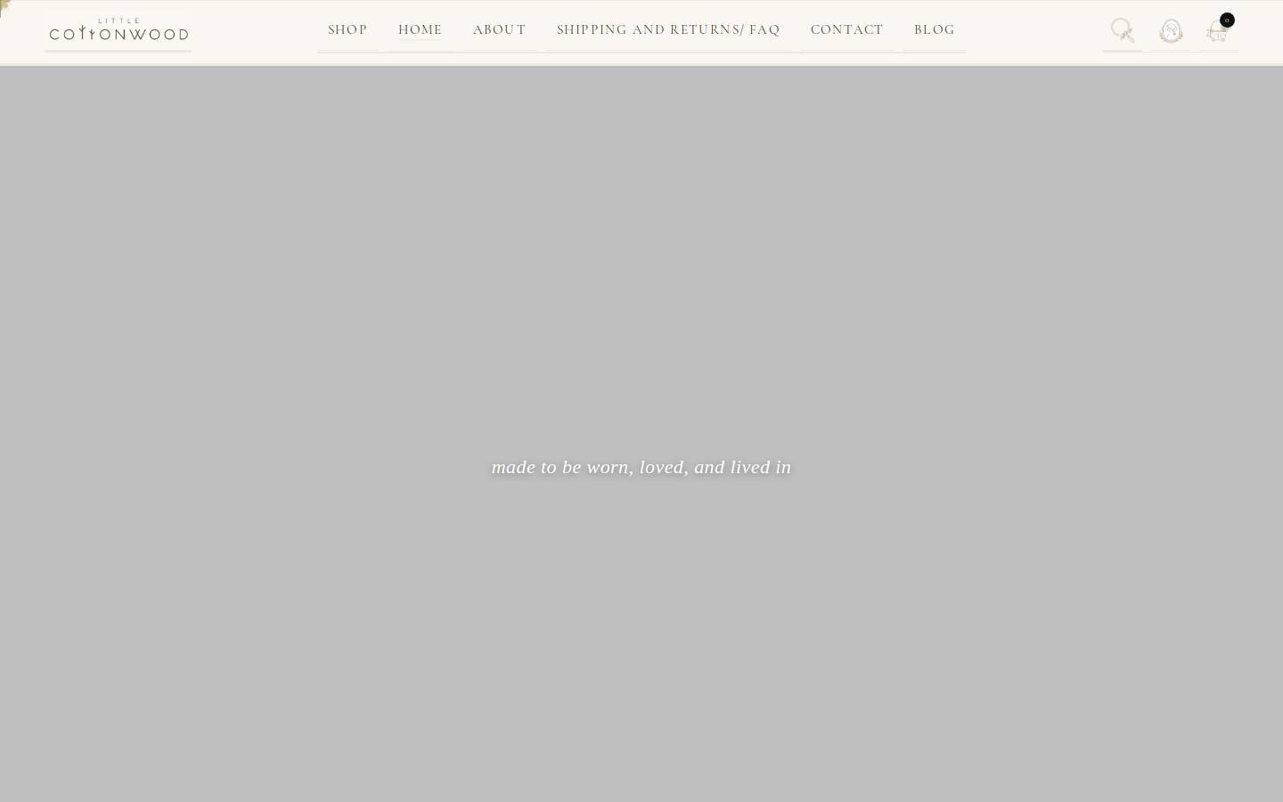 littlecottonwoodclothing.com homepage screenshot