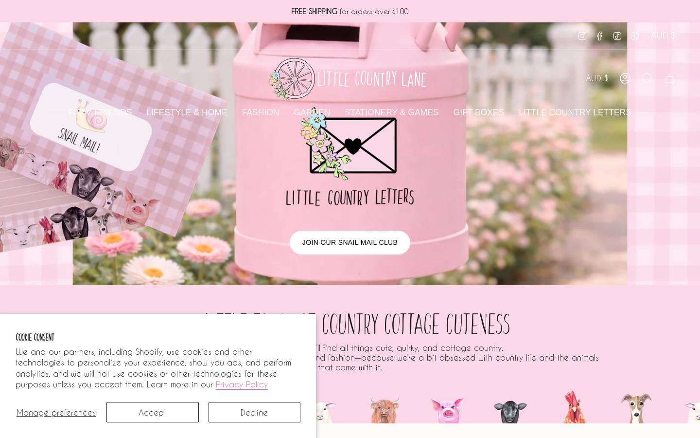 littlecountrylane.com.au homepage screenshot