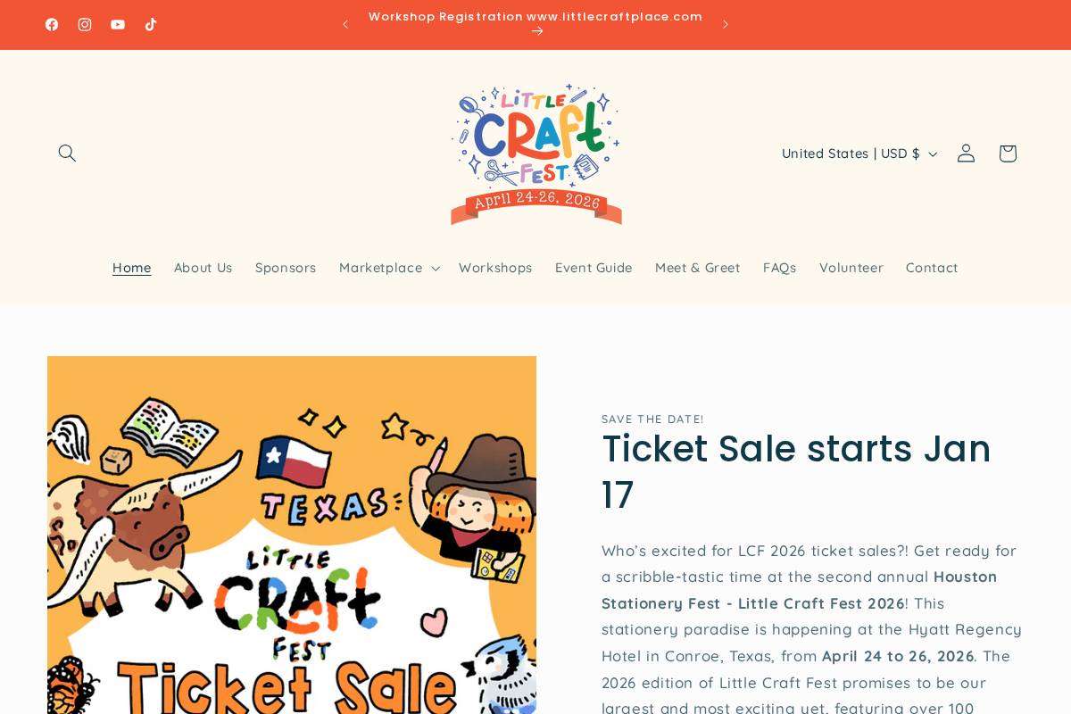 littlecraftfest.com homepage screenshot