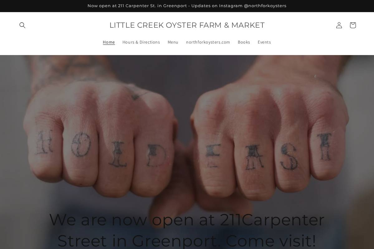 littlecreekoysters.com homepage screenshot