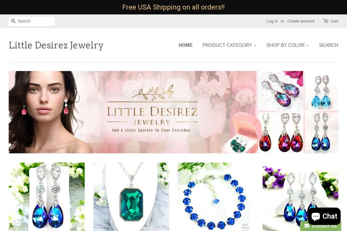 littledesirezjewelry.com homepage screenshot