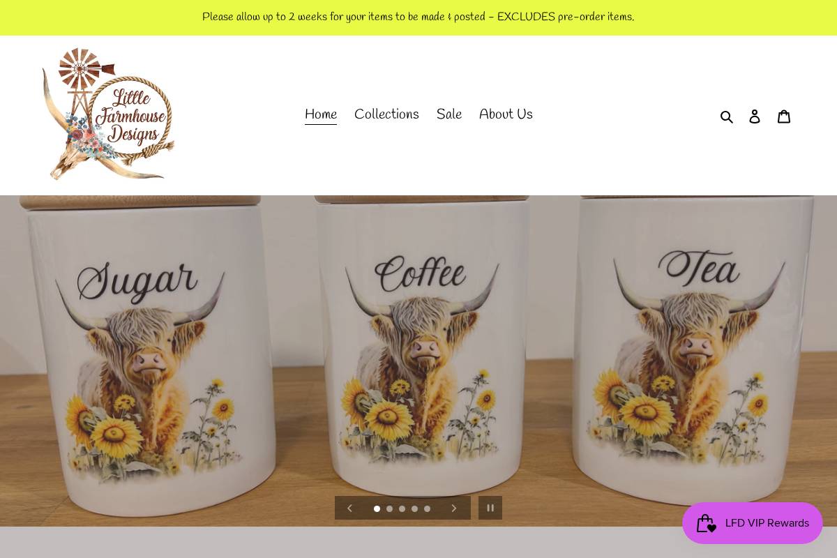 littlefarmhousedesigns.com homepage screenshot