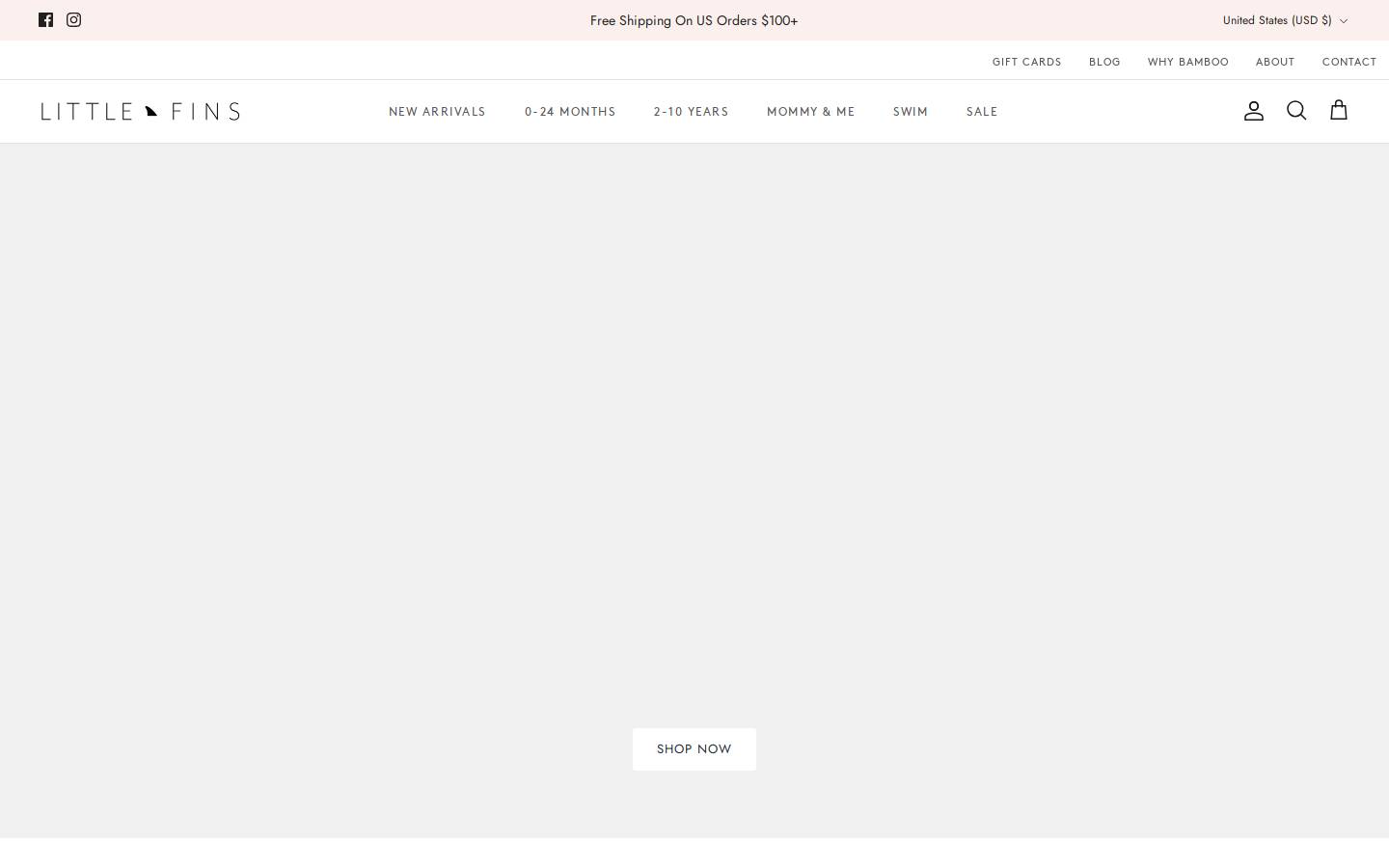 littlefinsclothing.com homepage screenshot