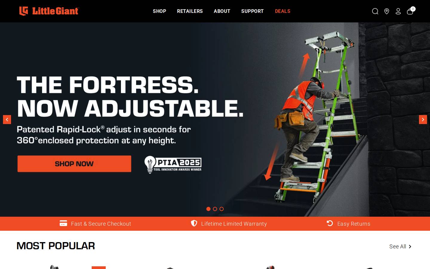 Little Giant Ladders homepage screenshot
