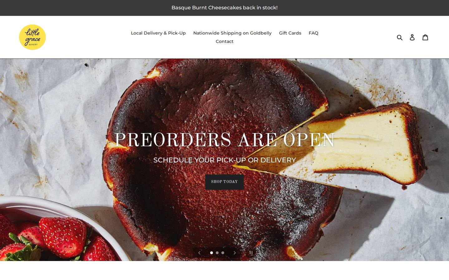 littlegracebakery.com homepage screenshot