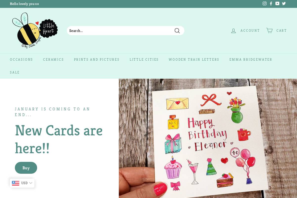 Littleheart homepage screenshot
