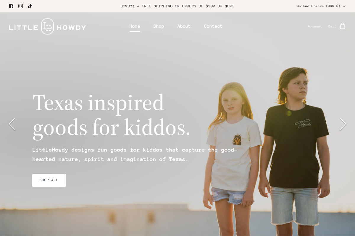 LittleHowdy homepage screenshot