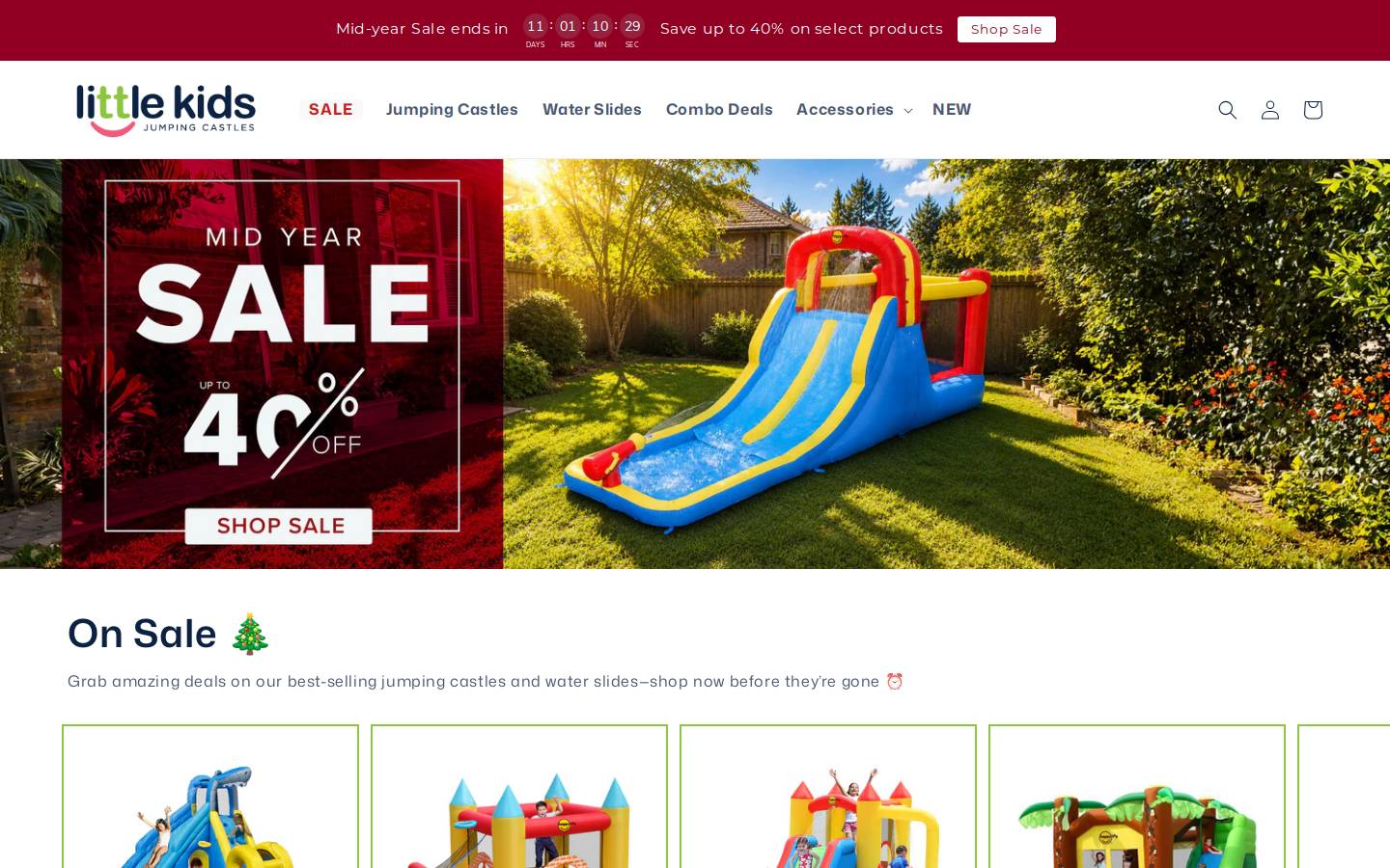 littlekidsjumpingcastles.com.au homepage screenshot
