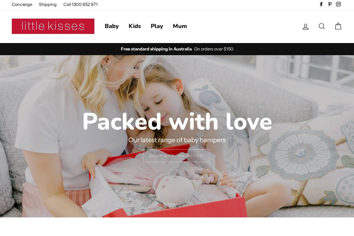 littlekisses.com.au homepage screenshot