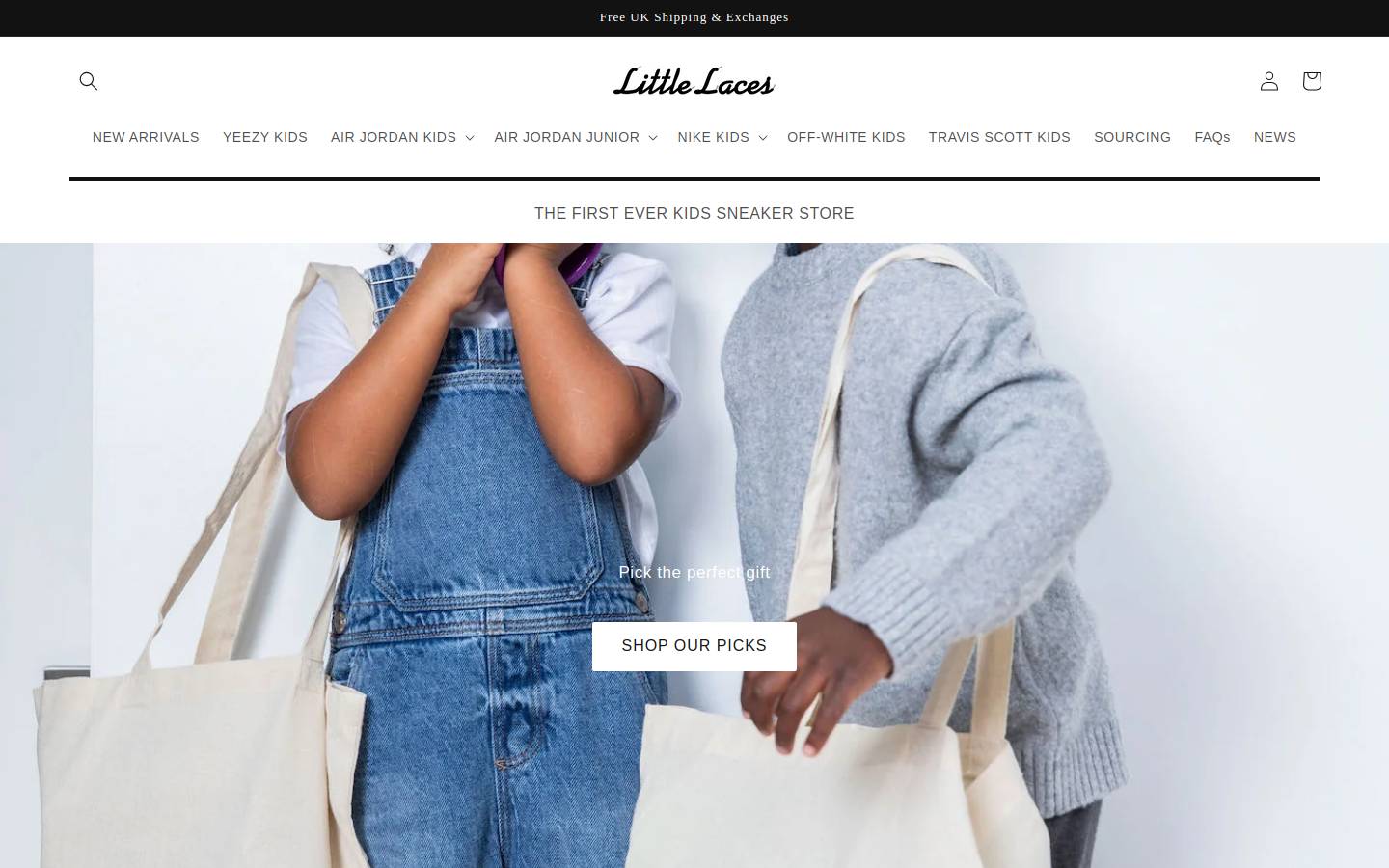 Littlelaces homepage screenshot