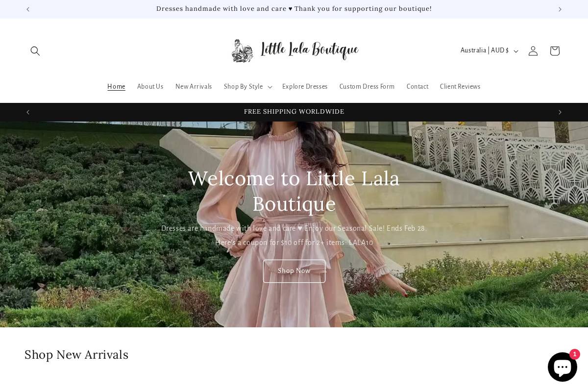 Lotus Boutique homepage screenshot