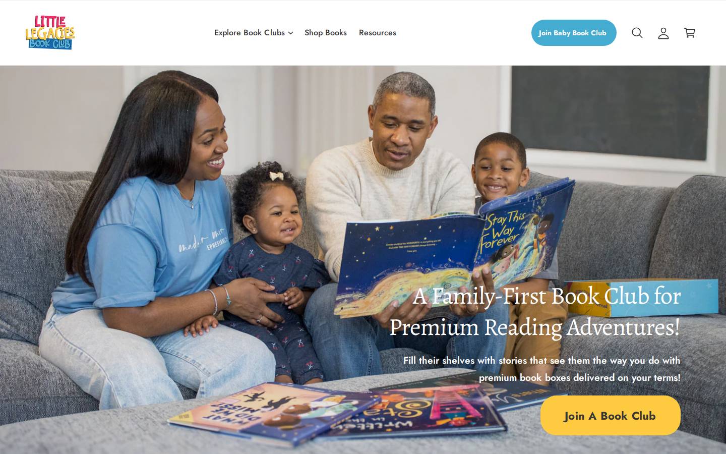 littlelegaciesbookclub.com homepage screenshot