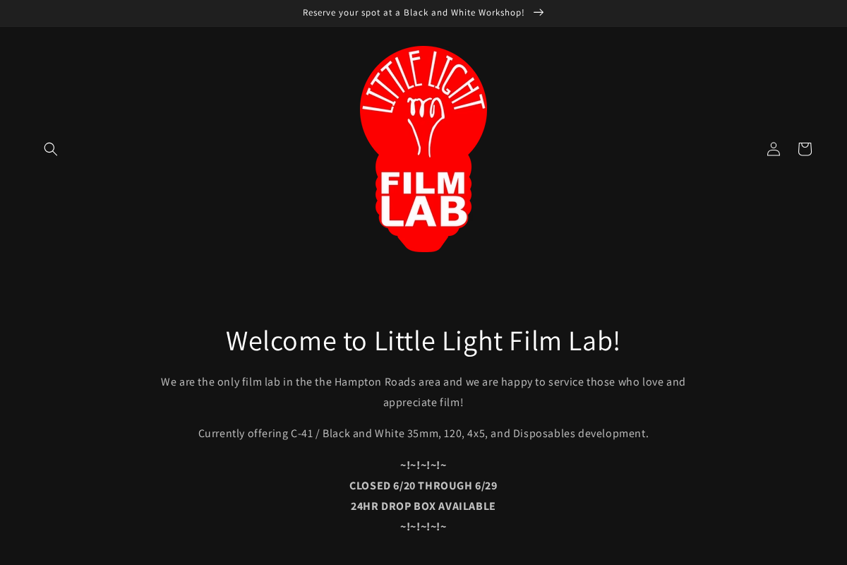 Little Light Film Lab homepage screenshot