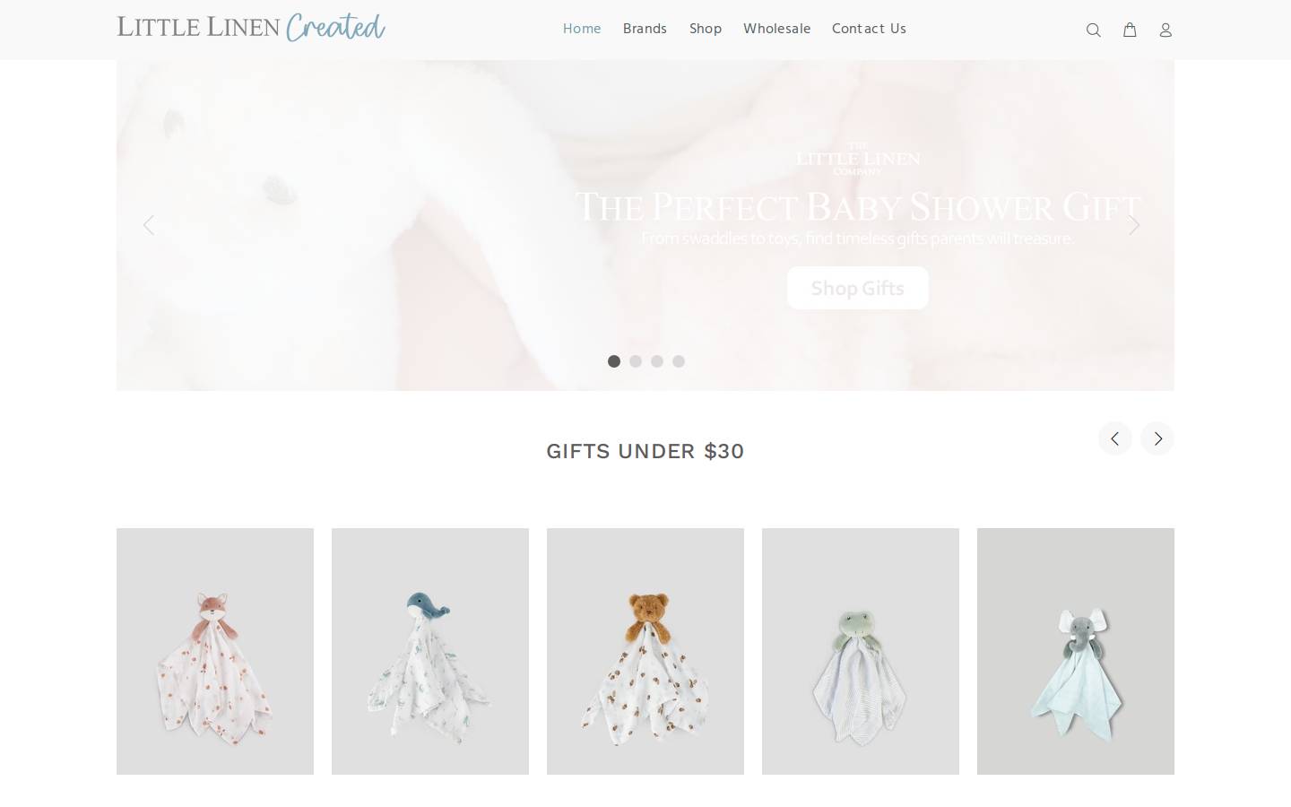 The Little Linen Company homepage screenshot